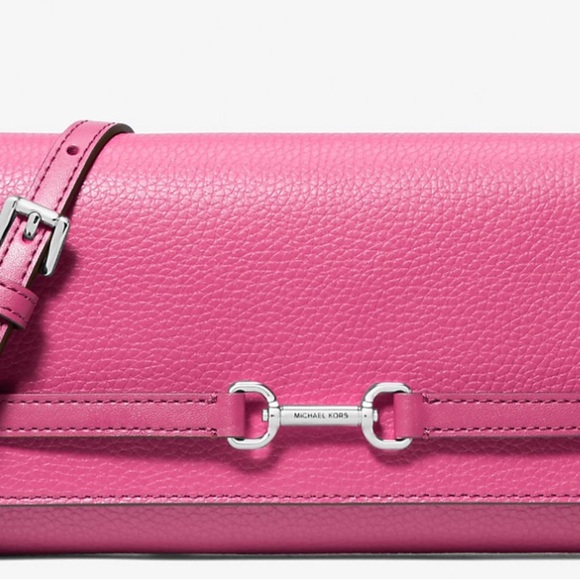 Michael By Michael Kors Fuchsia Leather Clutch - Picture 1 of 4